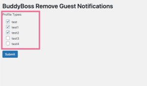 BuddyBoss Remove Guest Notifications - Select profile types